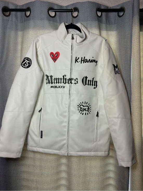 Members Only Other - Keith Haring Members Only White
Leather Jacket